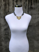 Labradorite necklace with moth pendant