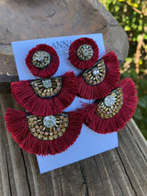 Luxe fan earrings - Red