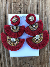 Luxe fan earrings - Red