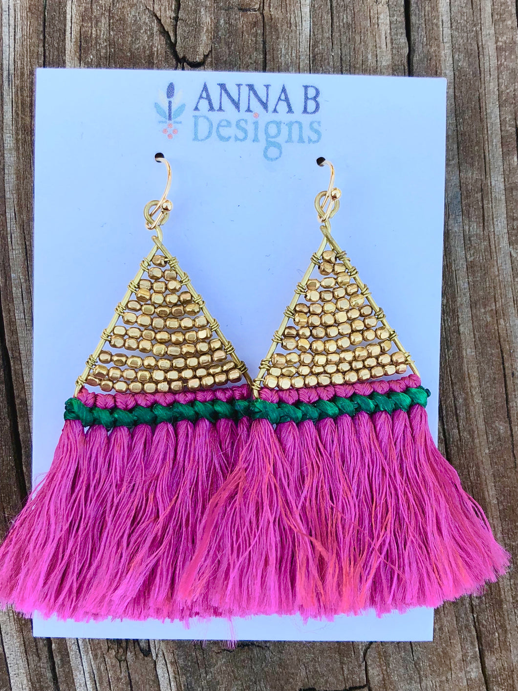 Pink Silky Fringe Earrings