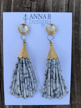 Beaded Tassel Earrings- Ivory