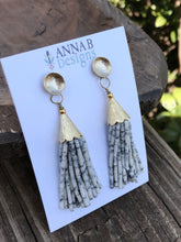 Beaded Tassel Earrings- Ivory