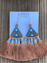 Beaded Silky Tassel Earrings- Copper