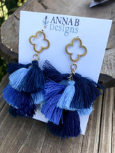 Quatrefoil Earrings- Blue