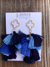 Quatrefoil Earrings- Blue