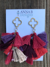 Quatrefoil Earrings- Red
