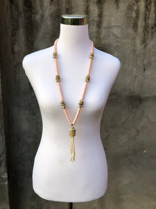 Pink Vinyl Beaded Necklace