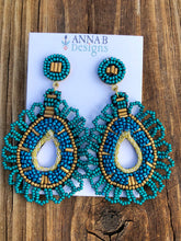 Beaded Rebecca Earrings-Turquoise