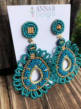 Beaded Rebecca Earrings-Turquoise