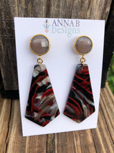 Baba Resin Earrings-Red and Black