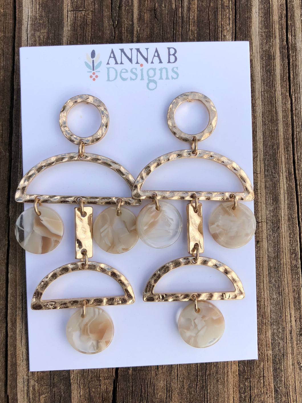 Betty Resin Earrings-Tan