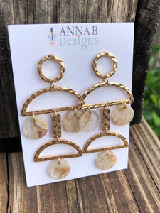 Betty Resin Earrings-Tan