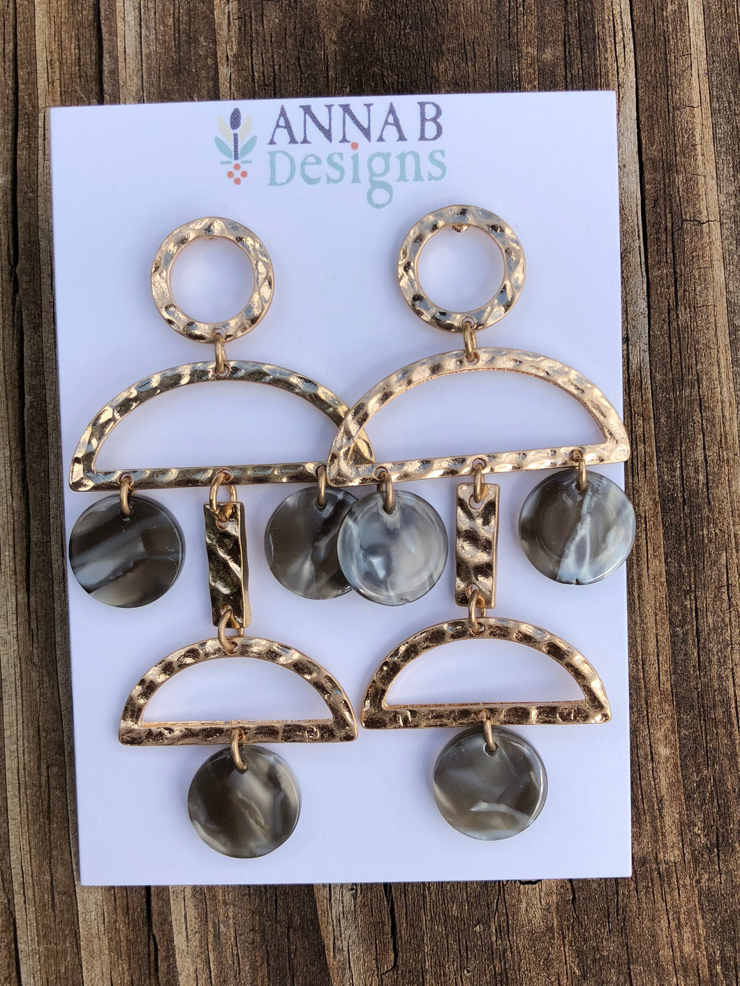 Betty Resin Earrings-Gray