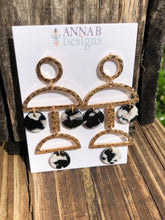 Betty Resin Earrings-Black and White