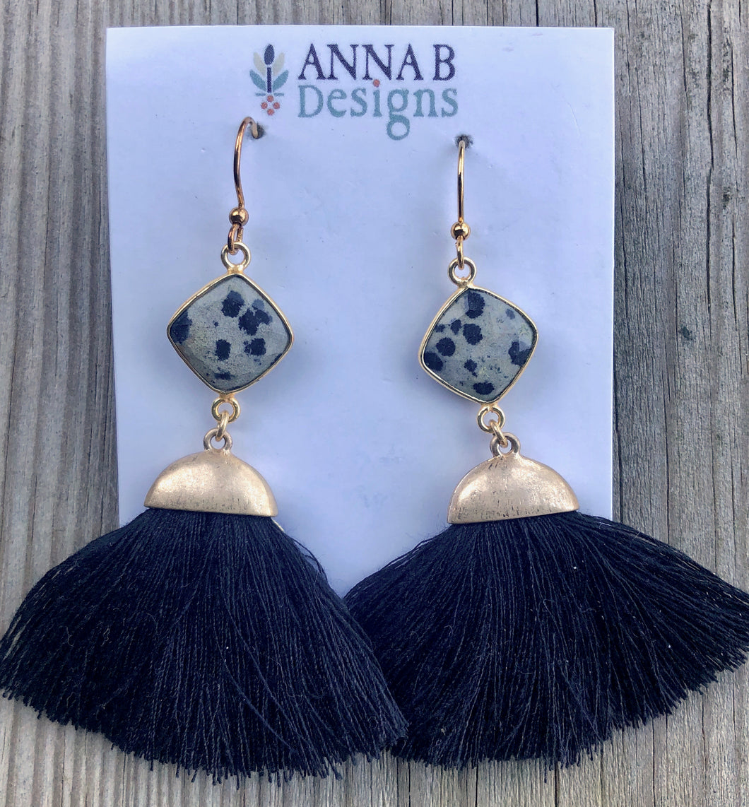 Cassie Tassel Earrings- Black