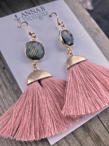 Cassie Tassel Earrings- Pink