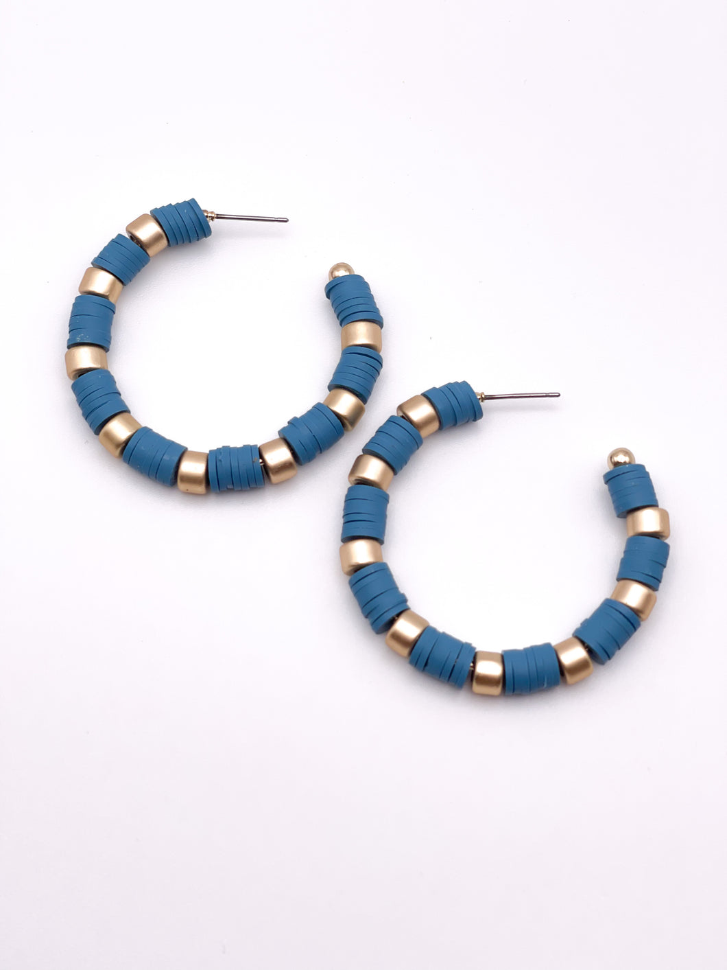 Clay Bead Hoops | Teal