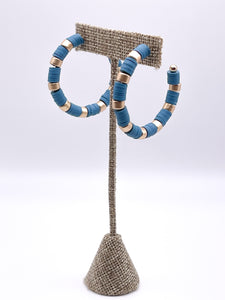 Clay Bead Hoops | Teal