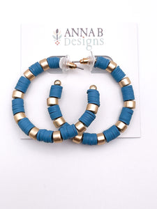 Clay Bead Hoops | Teal