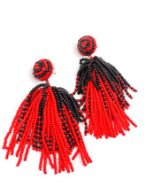 GAME DAY Beaded Earrings |  Red + Black