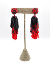 GAME DAY Beaded Earrings |  Red + Black