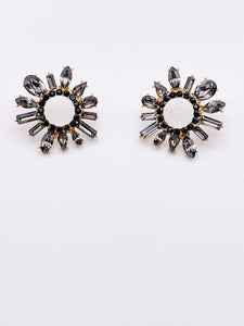 Starburst Crystal Studs | Smoke