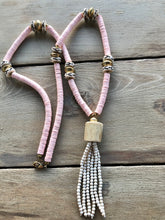 Pink Vinyl Beaded Necklace