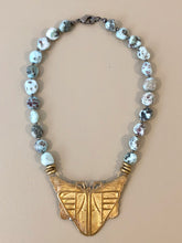 Jasper necklace with moth pendant