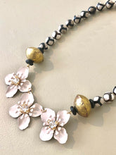 Black and Cream Floral Necklace