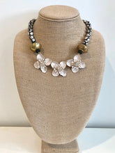 Black and Cream Floral Necklace