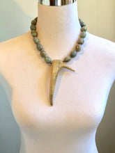 Amazonite necklace with antler