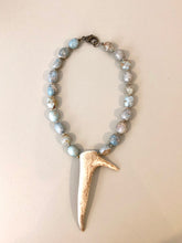 Amazonite necklace with antler