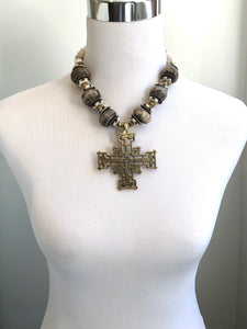 Cream Bone Beaded Necklace