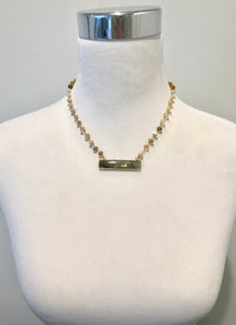 Opal Rosary Necklace (Beige)