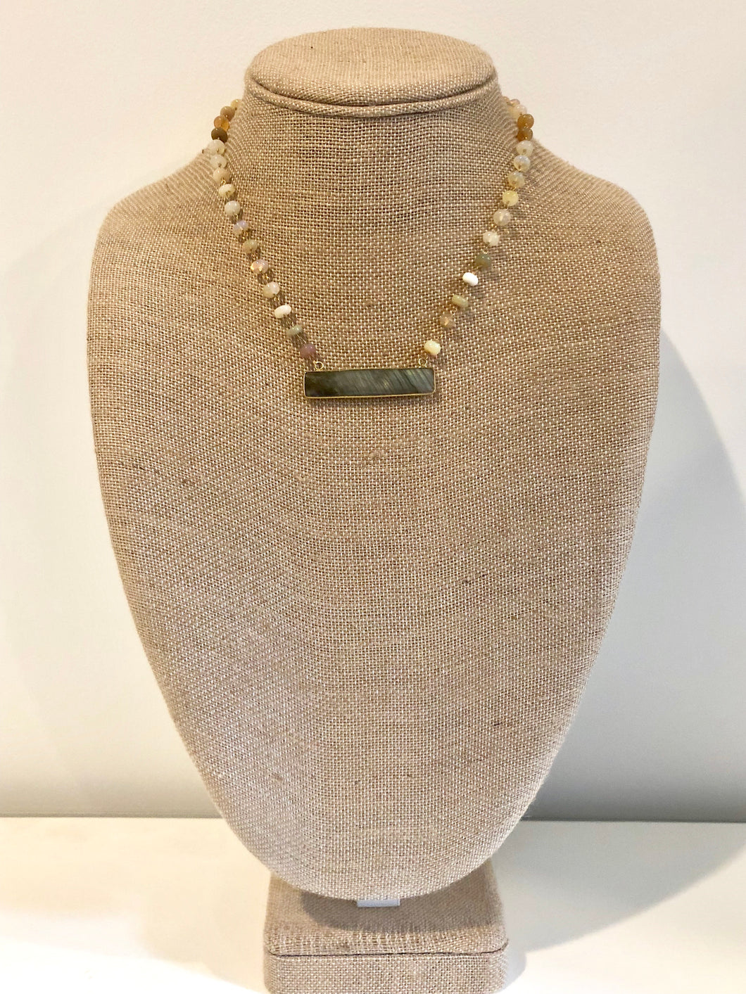 Opal Rosary Necklace (Beige)