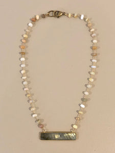 Opal Rosary Necklace (Beige)