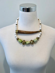 Jasper and Bone Necklace