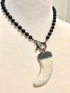 Onyx Necklace with Pavé Pendant