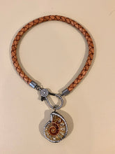 Leather Choker with Pavé Nautilus Fossil