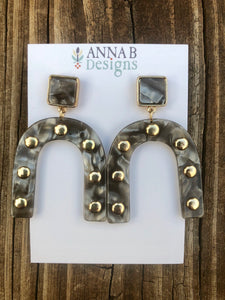 Jessica Resin Earrings-Gray