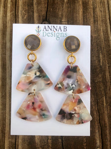 Libby Resin Earrings- Multi Short
