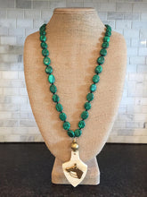 Malachite Necklace with Bone Pendant