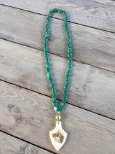 Malachite Necklace with Bone Pendant