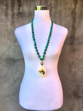Malachite Necklace with Bone Pendant