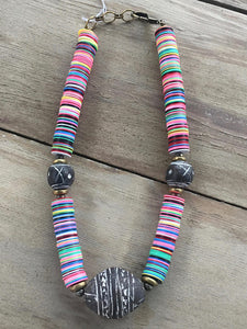 Multicolored vinyl necklace