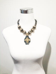 Avalyn Horn Pendant and Brass Necklace