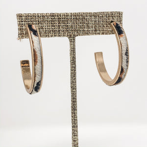 Leia Hide Hoops | Black, White and Brown