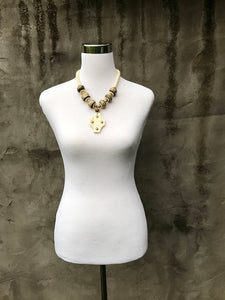 White and Gray Bone Necklace