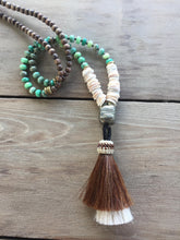 Peruvian Opal Necklace with Horsehair Tassel
