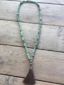 Peruvian Opal Necklace with Silky Tassel